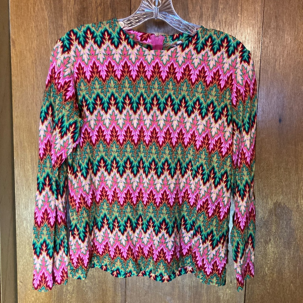 Vintage Zigzag Patterned Top